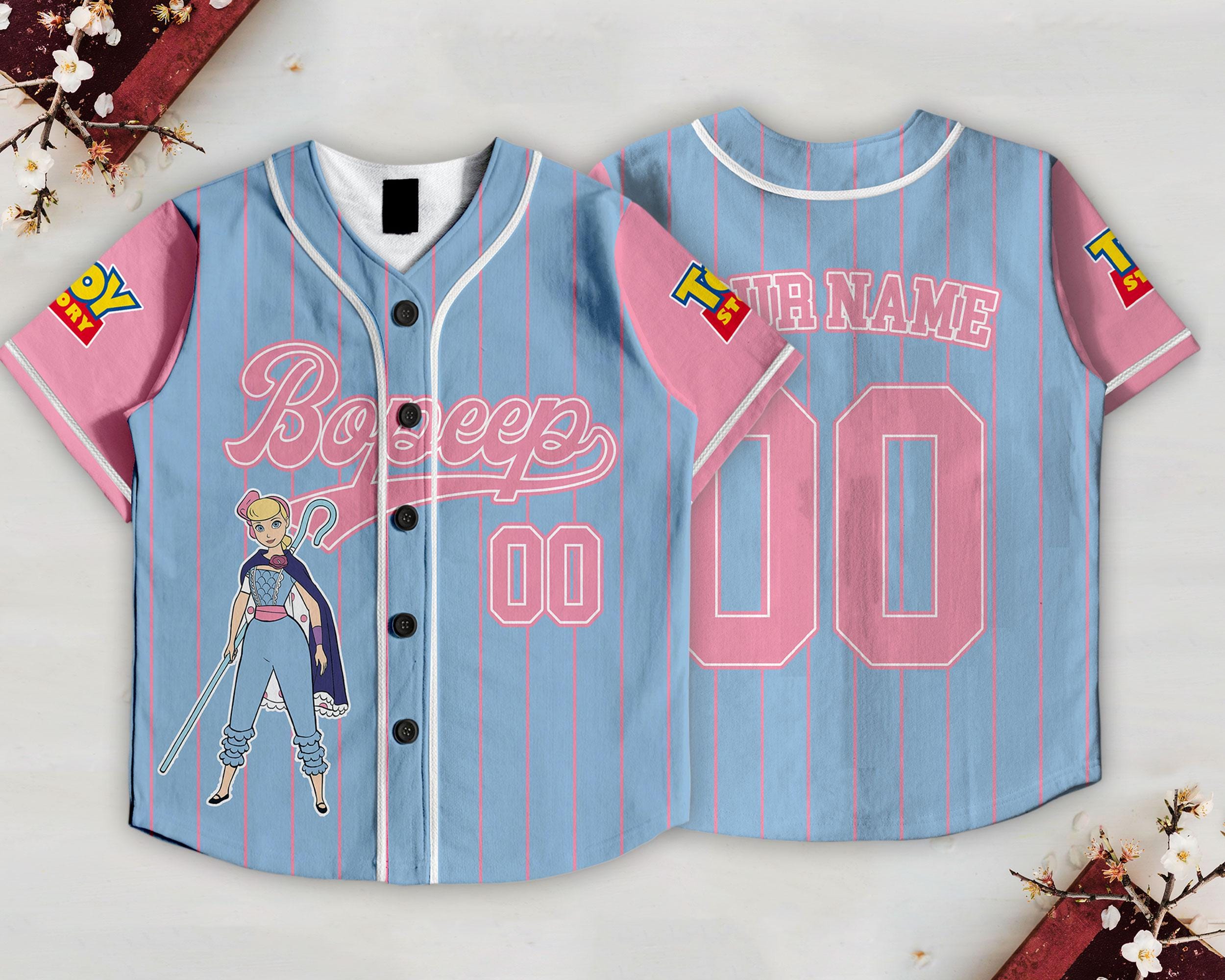 Toy Story Bo Peep Baseball Jersey, Kids Youth Adult Varsity Summer Vacation Toy Story Bo Peep Baseball Jersey, Kids Youth Adult Varsity Summer Vacation - Image 1