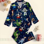 Toy Story Buzz Woody Unisex Satin Pajamas, DN Toy Story Pajamas, Long Sleeve And Short Styles