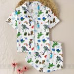 Toy Story Characters Satin Pajama Set, Buzz Lightyear Woody Jessie Slinky Dog Sleepwear