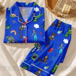 Toy Story Characters Satin Pajamas Set, Kids Short Sleeve Sleepwear - Image 4