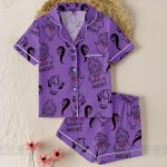 Ursula Bad Witch Unisex Satin Pajamas Set, Spooky Season Pajamas , Long Sleeve And Short Styles