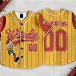 Woody Toy Story Baseball Jersey, Kids Youth Adult Summer Vacation