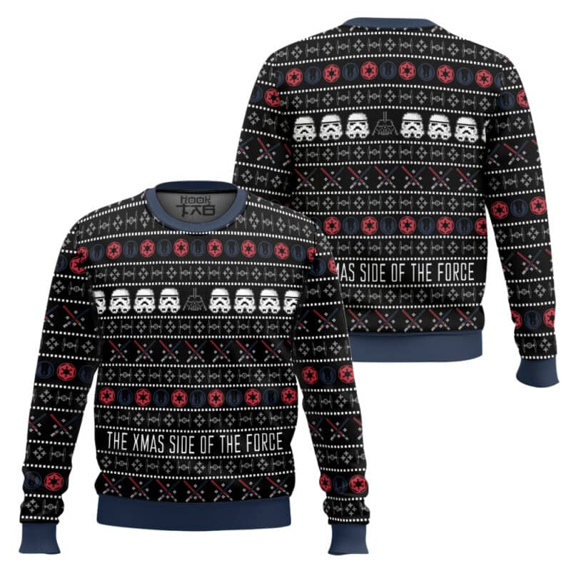 Xmas Side Of The Force Ugly Christmas Sweater, Dark Side Xmas Sweatshirt