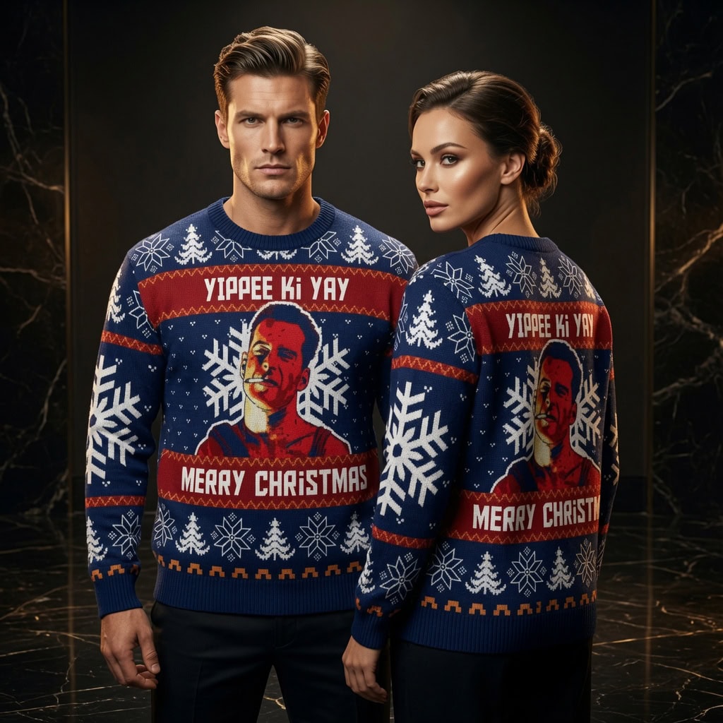 Yippee Ki Yay Merry Christmas Die Hard Ugly Christmas Sweater Gift