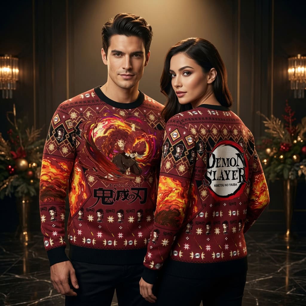 Yoriichi Tsugikuni Demon Slayer Ugly Christmas Sweater - Kimetsu No Yaiba Anime Holiday Sweater