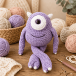 One-Eyed Monster Crochet Pattern PDF, Cute Amigurumi Plush Tutorial, Fantasy Creature Digital Download, Handmade Toy Pattern - Image 5