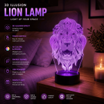 Lion LED Lamp SVG Bundle, 3D Lion Night Light Laser Cut File, Lion Head Acrylic Lamp SVG, Wildlife Illusion Lamp Template, Glowforge Files, LightBurn SVG, DXF, AI, EPS, PDF, Digital Download, Instant Download - Image 2
