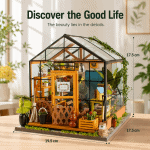 Miniature Greenhouse DIY Kit, Dollhouse Greenhouse Kit, Mini Garden House, DIY Miniature House, Craft Kit, Gift for Adults