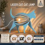 Cat Lamp SVG, Laser Cut Cat Lamp File, 3D Cat Lamp Template, Acrylic LED Lamp SVG, Glowforge File, LightBurn SVG, CNC Laser Cut File, DXF, AI, EPS, PDF, PNG, Digital Download - Image 2