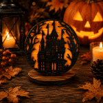 Halloween Coaster SVG Bundle, Witch Coffee Coaster SVG, Layered Halloween Coaster Files, Laser Cut SVG - Image 3