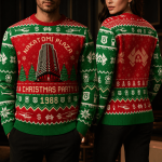 Retro Action Movie Christmas Sweatshirt, Funny Ugly Xmas Sweater, 80s Holiday Movie Jumper