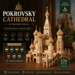 Pokrovsky Cathedral 3D Wooden Puzzle SVG | Laser Cut Files | CNC DXF Template | DIY Wood Model | Glowforge | Digital Download