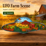UFO SVG, Alien Laser File, 7 Layer, Glowforge Laser Cut