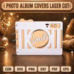 Photo Album Cover SVG | Laser Cut Wedding Album Template | Wooden Memory Book Cover | Digital Download - Image 7