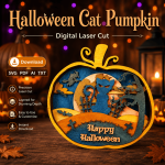 Halloween Pumpkin SVG, 3D Layered Laser File, Pumpkin Mandala