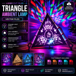 Triangle Ambient Lamp Laser Cut Files SVG 3D Wooden LED Lamp Vector Glowforge CNC DXF AI EPS PDF DIY Night Light Digital Download