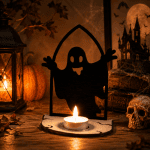 Halloween Tea Light Holder SVG Bundle | Halloween Candle Holder SVG | Haunted House, Grim Reaper, Skeleton, Ghost, - Image 6