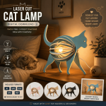 Cat Lamp SVG, Laser Cut Cat Lamp File, 3D Cat Lamp Template, Acrylic LED Lamp SVG, Glowforge File, LightBurn SVG, CNC Laser Cut File, DXF, AI, EPS, PDF, PNG, Digital Download