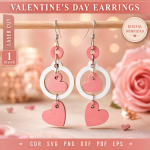 Valentine's Day Earrings 2 Romantic Earrings Template Instant Download - Image 11