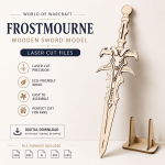 Frostmourne Wooden Sword Laser Cut Files | Fantasy Sword DIY Model | SVG DXF AI PDF EPS | Digital Download - Image 2