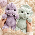 Dinosaur Crochet Pattern PDF, Cute Amigurumi Dino Duo, Beginner Friendly Plush Toy Tutorial, Digital Download - Image 3