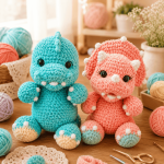 Dinosaur Crochet Pattern PDF, Cute Amigurumi Dino Duo, Beginner Friendly Plush Toy Tutorial, Digital Download - Image 2