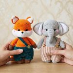 Crochet Pattern Elephant and Fox Amigurumi Duo, Cute Animal Plush Toy Pattern, DIY Crochet Doll Tutorial, Digital Download PDF - Image 4