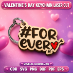 Valentine Keychain SVG, Love Heart Keychain Design, Laser Cut Keychain Template, DIY Valentine Gift, Digital Download File - Image 10