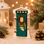 Christmas Door Ornament SVG Bundle, Holiday Door Hanger Cut Files, Christmas Wreath Decor, Layered Laser Cut Designs, Cricut Glowforge - Image 5