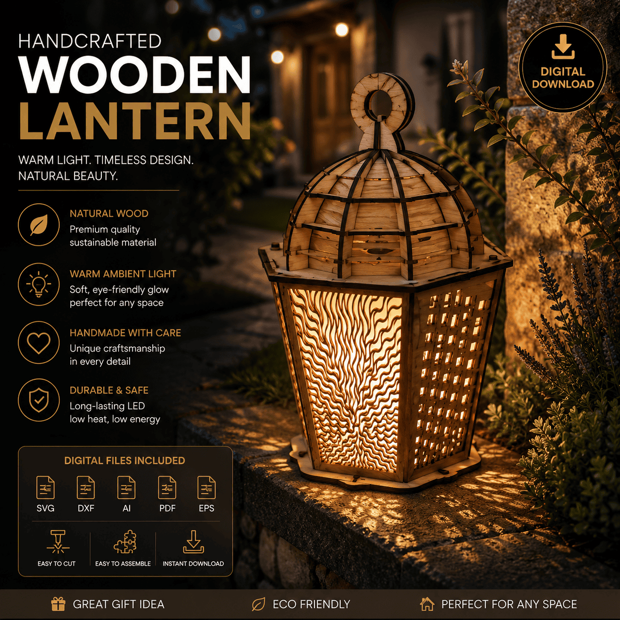 cf02e0ca-743d-42cf-bf20-b239d0cbdcbf(1) Wooden Porch Lantern Laser Cut Files | Outdoor Decorative LED Lantern SVG DXF AI EPS PDF | DIY Garden Lantern | Instant Digital Download - Image 1