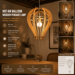 Hot Air Balloon Pendant Lamp, Laser Cut Wooden Light, SVG, DXF, PDF Files, CNC Template, Instant Download - Image 2