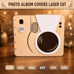 Photo Album Cover SVG | Laser Cut Wedding Album Template | Wooden Memory Book Cover | Digital Download - Image 8