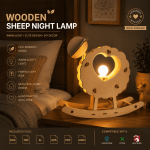 Wooden Sheep Night Lamp SVG | Laser Cut Nursery Lamp Template | 3D Rocking Sheep Lamp DXF | Glowforge LightBurn Files | Digital Download