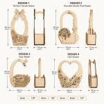 Flower Basket SVG Laser Cut Bundle, 4 Wedding Handle Caddy Designs, Wooden Floral Basket DXF PDF EPS Files - Image 2