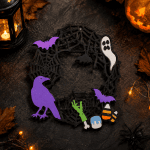 Halloween Wreath SVG Bundle, Layered Halloween Door Wreath SVG, Spooky Season Welcome Sign, - Image 4