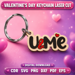 Valentine Keychain SVG, Love Heart Keychain Design, Laser Cut Keychain Template, DIY Valentine Gift, Digital Download File - Image 11