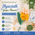 Realistic Hyacinth Flower Crochet Pattern PDF, Crochet Flower Pattern, Spring Bouquet Flower, Floral Home Decor, DIY Gift