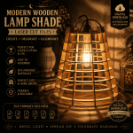 Modern Wooden Wall Lamp SVG | Laser Cut Wall Sconce Files | Glowforge Cricut CNC | DXF EPS AI PDF PNG | Digital Download - Image 2