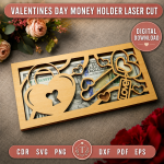 Valentine's Day Money Holder Laser Cut File, Heart Gift Card Holder Template, SVG DXF PDF PNG, Digital Download Option 4 (cao cấp hơn, marketing) - Image 10