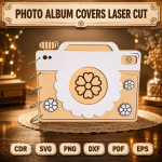 Photo Album Cover SVG | Laser Cut Wedding Album Template | Wooden Memory Book Cover | Digital Download - Image 11