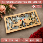 Valentine's Day Money Holder Laser Cut File, Heart Gift Card Holder Template, SVG DXF PDF PNG, Digital Download Option 4 (cao cấp hơn, marketing) - Image 11