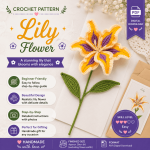 Realistic Lily Flower Crochet Pattern PDF, Crochet Flower Bouquet Pattern, DIY Floral Decor, Digital Download