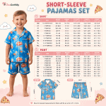 Kid short pajamas set sizechart
