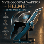 Mythological Warrior Helmet STL, Printable Cosplay Armor for 3D Printing