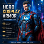 Future Hero Armor Bust - 3D Model STL for Cosplay Printing, Digital Download, Customizable Hero Statue, Detailed Sculpture for Collectors