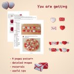 Crochet keychain pattern, Small crochet heart pattern for keychain, Crochet envelope with wings pdf tutorial - Image 2