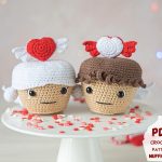 Crochet patterns angel dolls, Fairy doll pattern with wings and hearts, Amigurumi couple doll,  Crochet play food pattern
