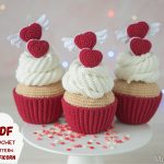 Сrochet patterns cupcake,  Amigurumi food crochet pattern, Crochet food pattern, Crochet play food pattern, Valentine crochet pattern