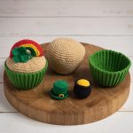 Crochet food pattern decor for St Patricks day, Amigurumi food for kids pretend play, Crochet play food muffin in green - Image 3