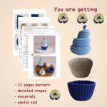 Cupcake amigurumi crochet pattern with pansies, Crochet food pattern for summer gifts, Crochet play food pattern, Amigurumi food pattern pdf - Image 2